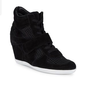 Black Ash Wedge Mesh Sneaker